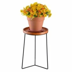 Vigoro 19 in. Triangle Base Wood Top Plant Stand 12 Vigoro 19 in. Triangle Base Wood Top Plant Stand -Vigoro Platers Store vigoro plant stands 710174810 44 1000