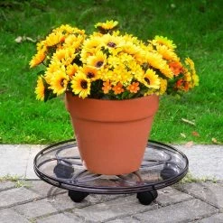 Vigoro 17 in. x 17 in. x 2.8 in. Silver Metal Plant Caddy 9 Vigoro 17 in. x 17 in. x 2.8 in. Silver Metal Plant Caddy -Vigoro Platers Store vigoro planter caddies 154273 1f 1000