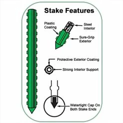 Vigoro 6 ft. Green Colored Heavy Duty Steel Core Garden Stakes -Vigoro Platers Store vigoro tomato cages st6hdvg fa 1000