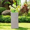 KANTE 28 in. L Square Weathered Concrete/Fiberglass Indoor Outdoor Modern Tall Planter -Vigoro Platers Store weathered concrete kante plant pots osf0002c c80021 2 64 1000