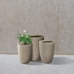 KANTE 22.4", 20.4" and 18.1"H Round Weathered Finish Concrete Planters Set of 3, Outdoor Indoor w/Drainage Hole & Rubber Plug -Vigoro Platers Store weathered concrete kante plant pots rc0153bcd c80021 2 1f 1000