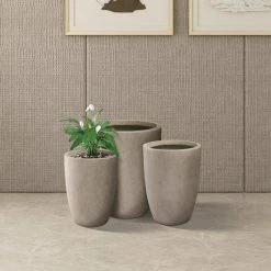 KANTE 22.4", 20.4" and 18.1"H Round Weathered Finish Concrete Planters Set of 3, Outdoor Indoor w/Drainage Hole & Rubber Plug -Vigoro Platers Store weathered concrete kante plant pots rc0153bcd c80021 2 44 1000