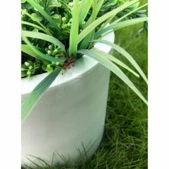 KANTE 12.9 in. Dia, Pure White Lightweight Concrete Modern Cylinder Outdoor Planter -Vigoro Platers Store white kante plant pots rc0119b c80011 1f 1000