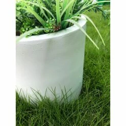 KANTE 12.9 in. Dia, Pure White Lightweight Concrete Modern Cylinder Outdoor Planter -Vigoro Platers Store white kante plant pots rc0119b c80011 fa 1000