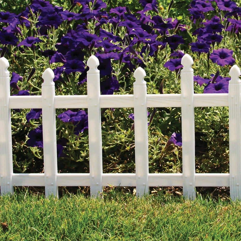 Vigoro 12 in. H White Classic Picket Style Plastic Garden Fence 8 Vigoro 12 in. H White Classic Picket Style Plastic Garden Fence - Image 6