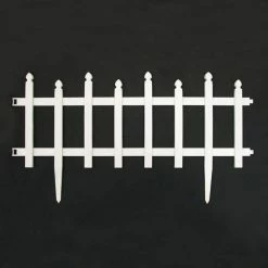Vigoro 12 in. H White Classic Picket Style Plastic Garden Fence 15 Vigoro 12 in. H White Classic Picket Style Plastic Garden Fence -Vigoro Platers Store white plastic resin vigoro garden fencing 51502 4f 1000