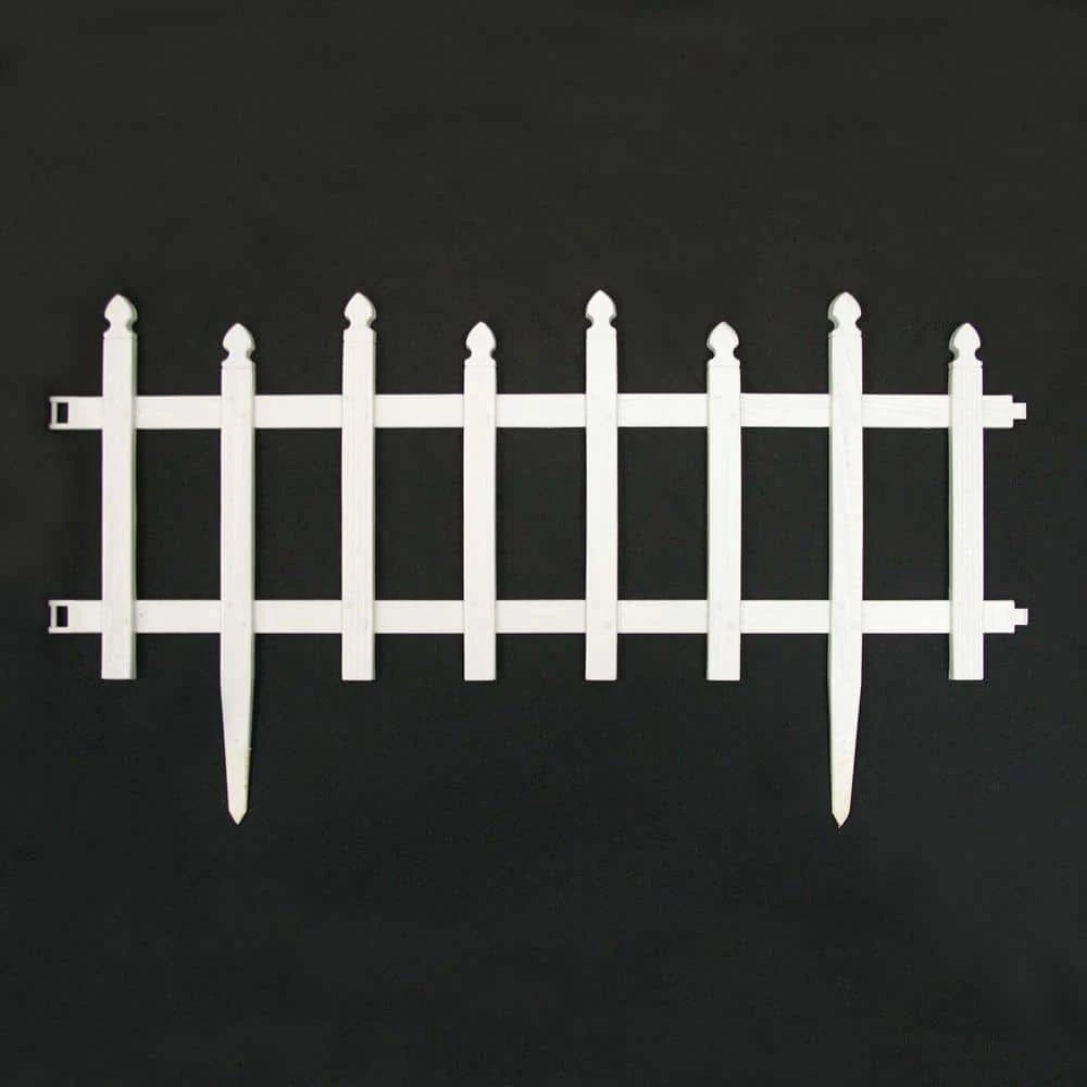Vigoro 12 in. H White Classic Picket Style Plastic Garden Fence 7 Vigoro 12 in. H White Classic Picket Style Plastic Garden Fence - Image 5