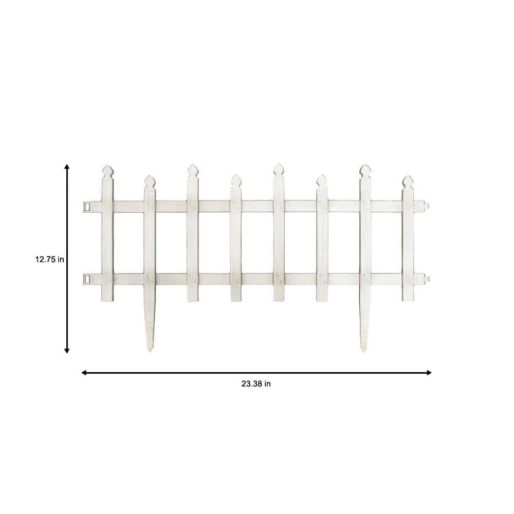 Vigoro 12 in. H White Classic Picket Style Plastic Garden Fence 4 Vigoro 12 in. H White Classic Picket Style Plastic Garden Fence - Image 2