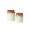SULLIVANS White Ceramic Speckled Container (Set of 2) -Vigoro Platers Store white sullivans plant pots cm2936 64 1000