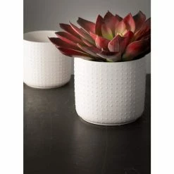 SULLIVANS White Ceramic Planter (Set of 2) -Vigoro Platers Store white sullivans plant pots cm2952 4f 1000