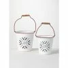 SULLIVANS White Joy Snowflake Metal Bucket (Set of 2) 2 SULLIVANS White Joy Snowflake Metal Bucket (Set of 2) -Vigoro Platers Store white sullivans plant pots met1751 64 1000