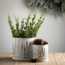 SULLIVANS White Weathered Metal Tree Planters - Set of 3 -Vigoro Platers Store white sullivans plant pots met1806 4f 1000