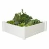 Vigoro 4 ft. x 4 ft. x 15 in. White Vinyl Raised Garden Bed -Vigoro Platers Store white vigoro raised planter boxes 26001v 64 1000