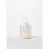 SULLIVANS 8.75 in. Snowflake Lantern with LED Pillar Candle -Vigoro Platers Store whites sullivans outdoor lanterns sea44233ln 64 1000